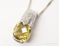 Vintage Designer Yellow & White Cubic Zirconia Sterling Silver Necklace | Jewelry > Necklaces > Pendants | Wiccan Center