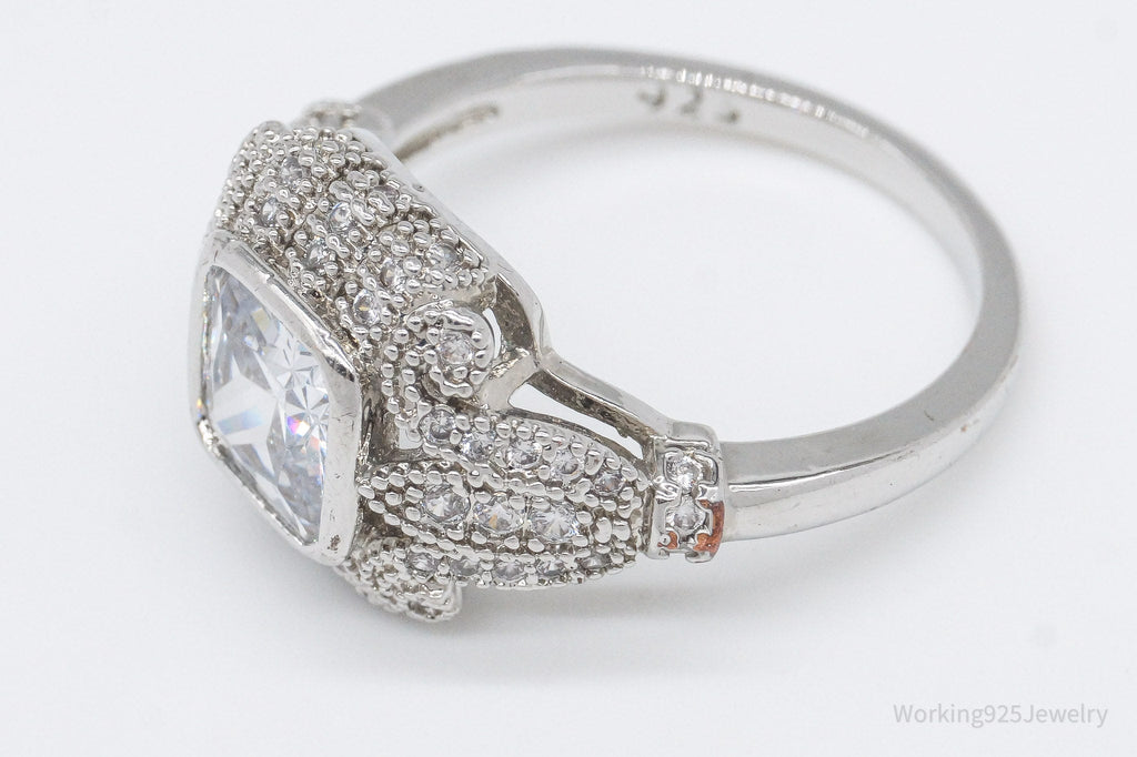 Vintage White Topaz Sterling Silver Plated Ring - Size 9 | Jewelry > Rings | Wiccan Center