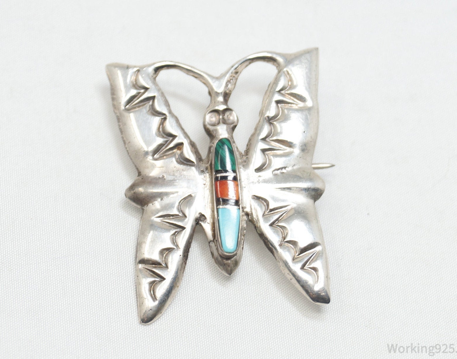 Vintage Native American Wilbur Musket Jr Navajo Sterling Silver Brooch Pendant | Jewelry > Necklaces > Pendants | Wiccan Center