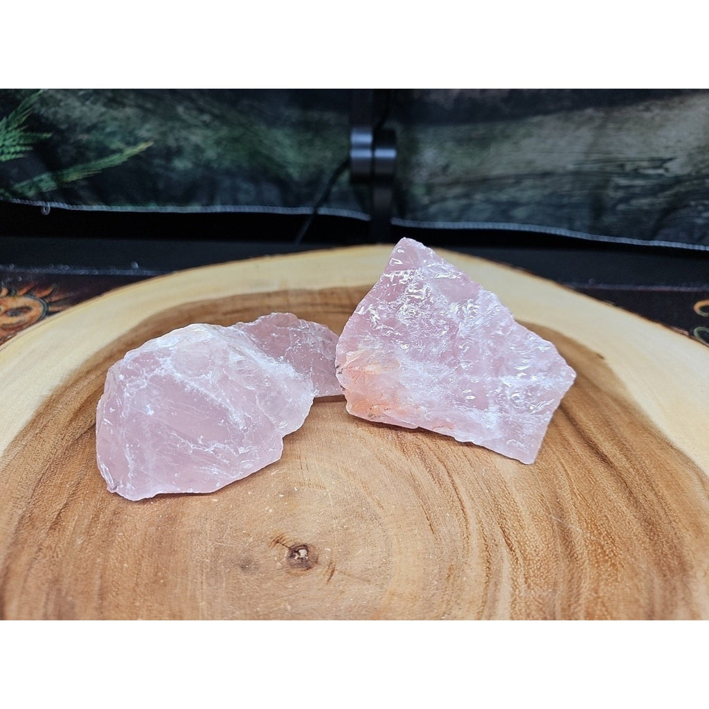 1 Pair Rose Wuartz Raw Chunk 1lb | Mineral Specimens | Wiccan Center