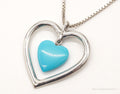 Vintage Blue Turquoise Heart Sterling Silver Necklace | Jewelry > Necklaces > Pendants | Wiccan Center