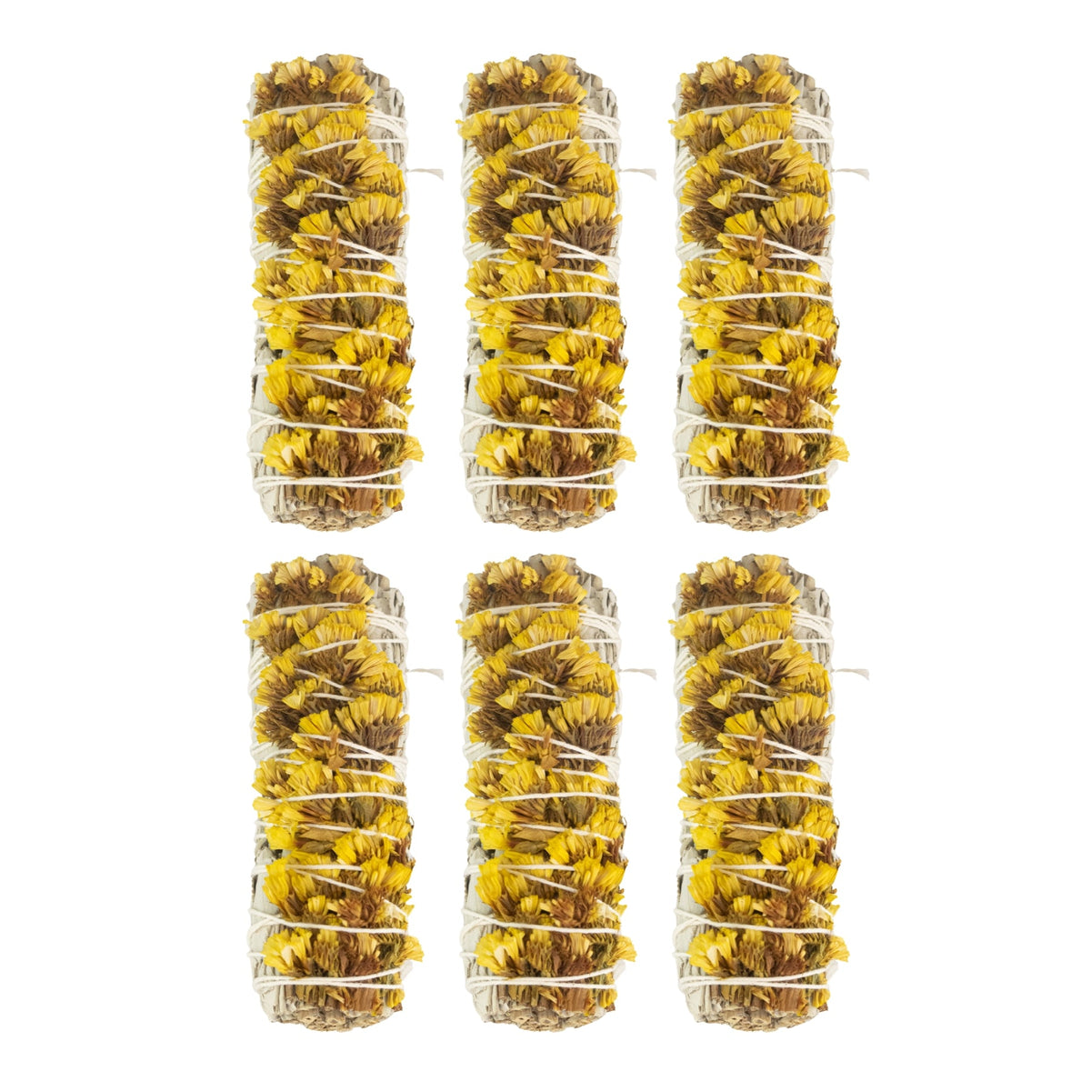Sage with Yellow Sinuata Smudge Stick | Smudging | Wiccan Center