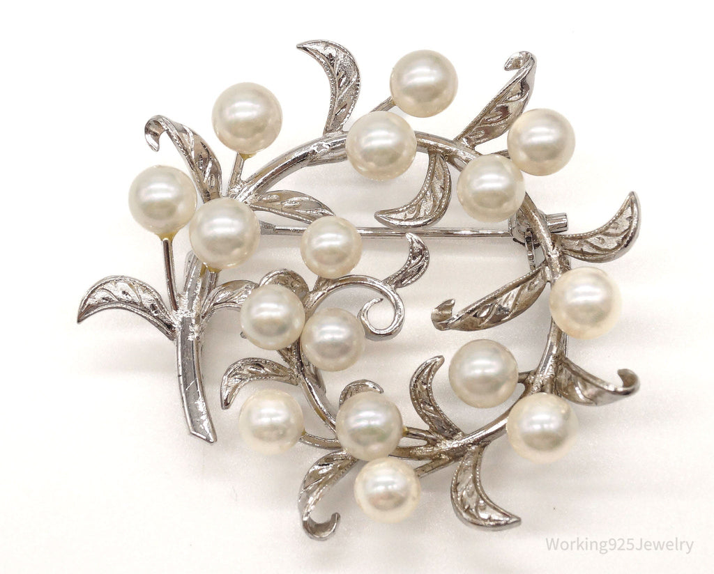 Large Antique Pearl Sterling Silver Brooch Pin | Jewelry > Brooches, Pins & Clips | Wiccan Center