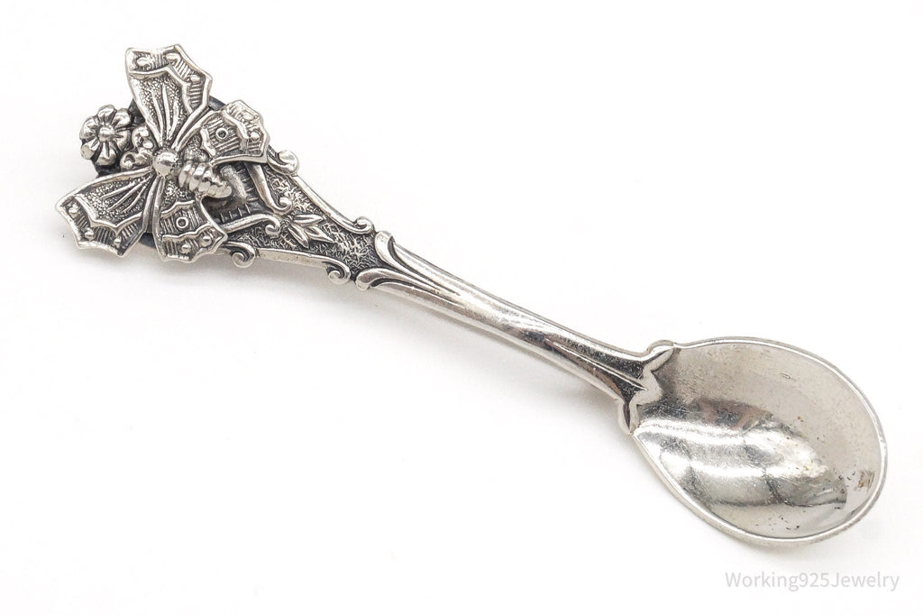 Antique Butterfly Sterling Silver Spoon Brooch Pin | Jewelry > Brooches, Pins & Clips | Wiccan Center