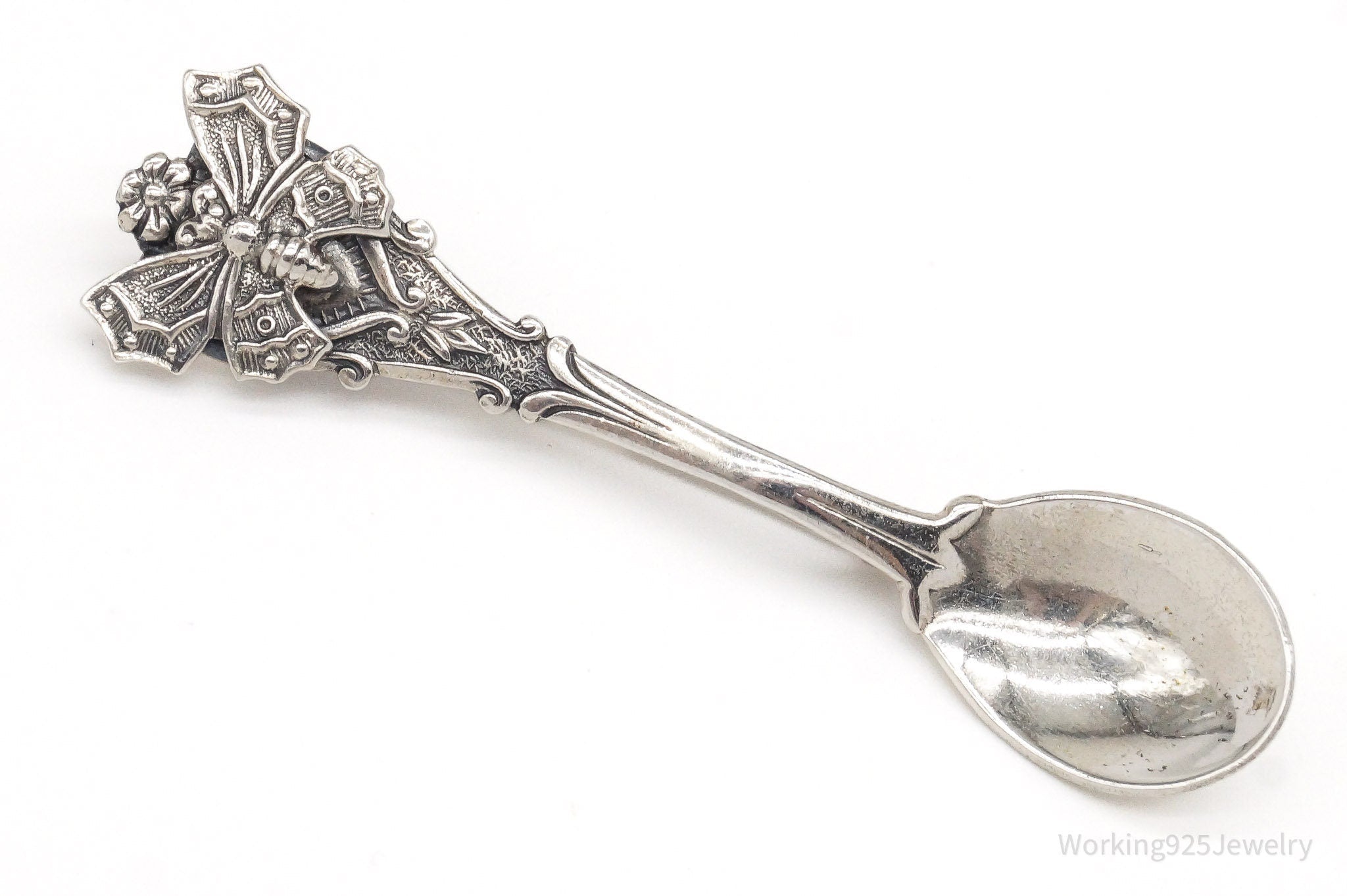 Antique Butterfly Sterling Silver Spoon Brooch Pin | Jewelry > Brooches, Pins & Clips | Wiccan Center