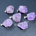 Amethyst Crystal Rough Raw Pendant (Silver Bail) Gemstone Jewelry Necklace Supply | Craft Supplies & Tools > Beads, Gems & Cabochons > Charms & Pendants > Charms | Wiccan Center