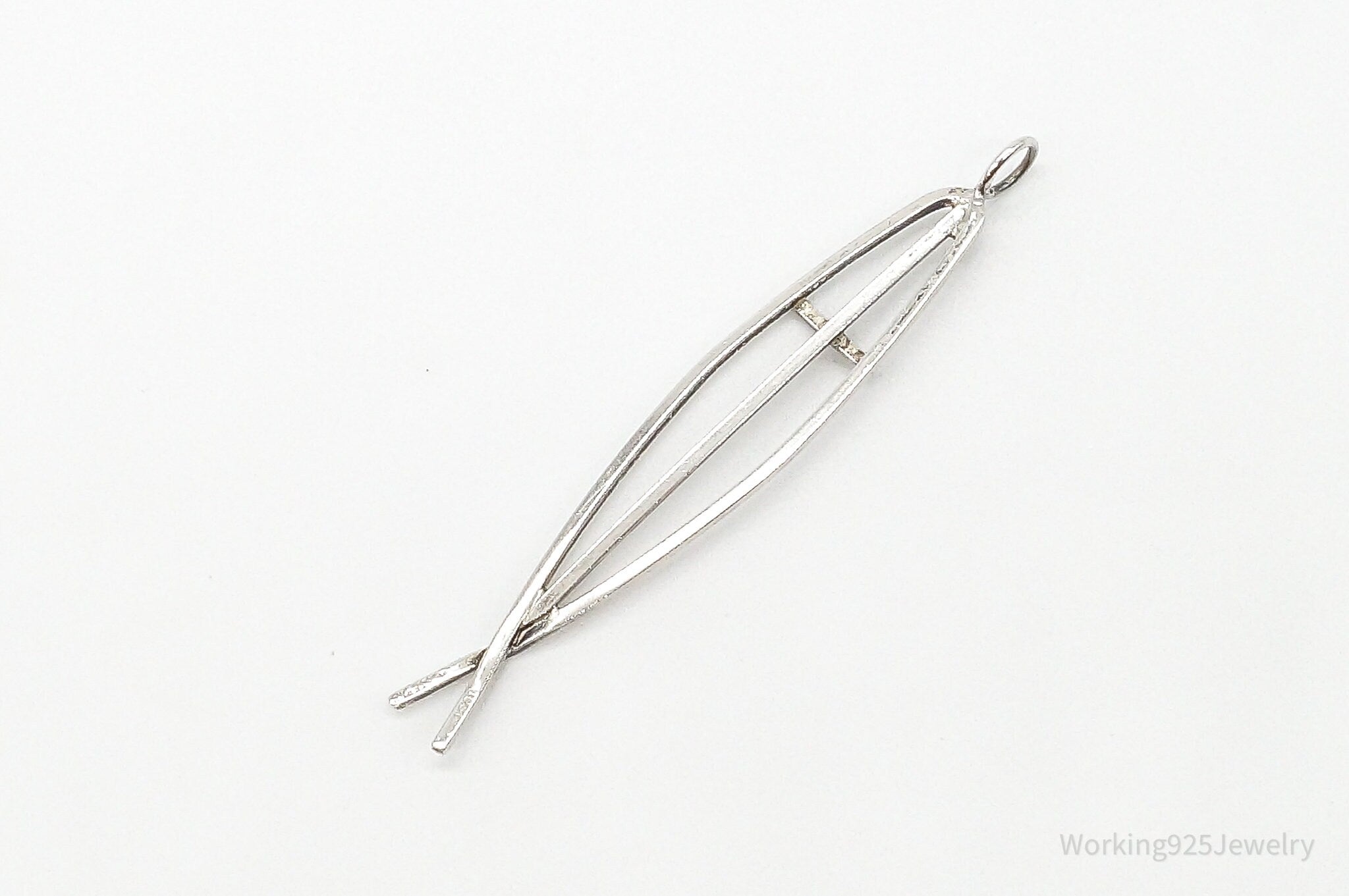 Vintage Ichthus Cross Fish Modernist Sterling Silver Necklace Pendant | Jewelry > Necklaces > Pendants | Wiccan Center
