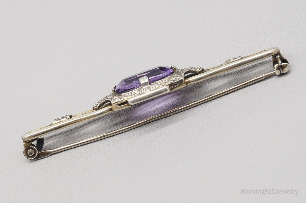 Antique Amethyst 835 Silver Pin Brooch | Jewelry > Brooches, Pins & Clips | Wiccan Center