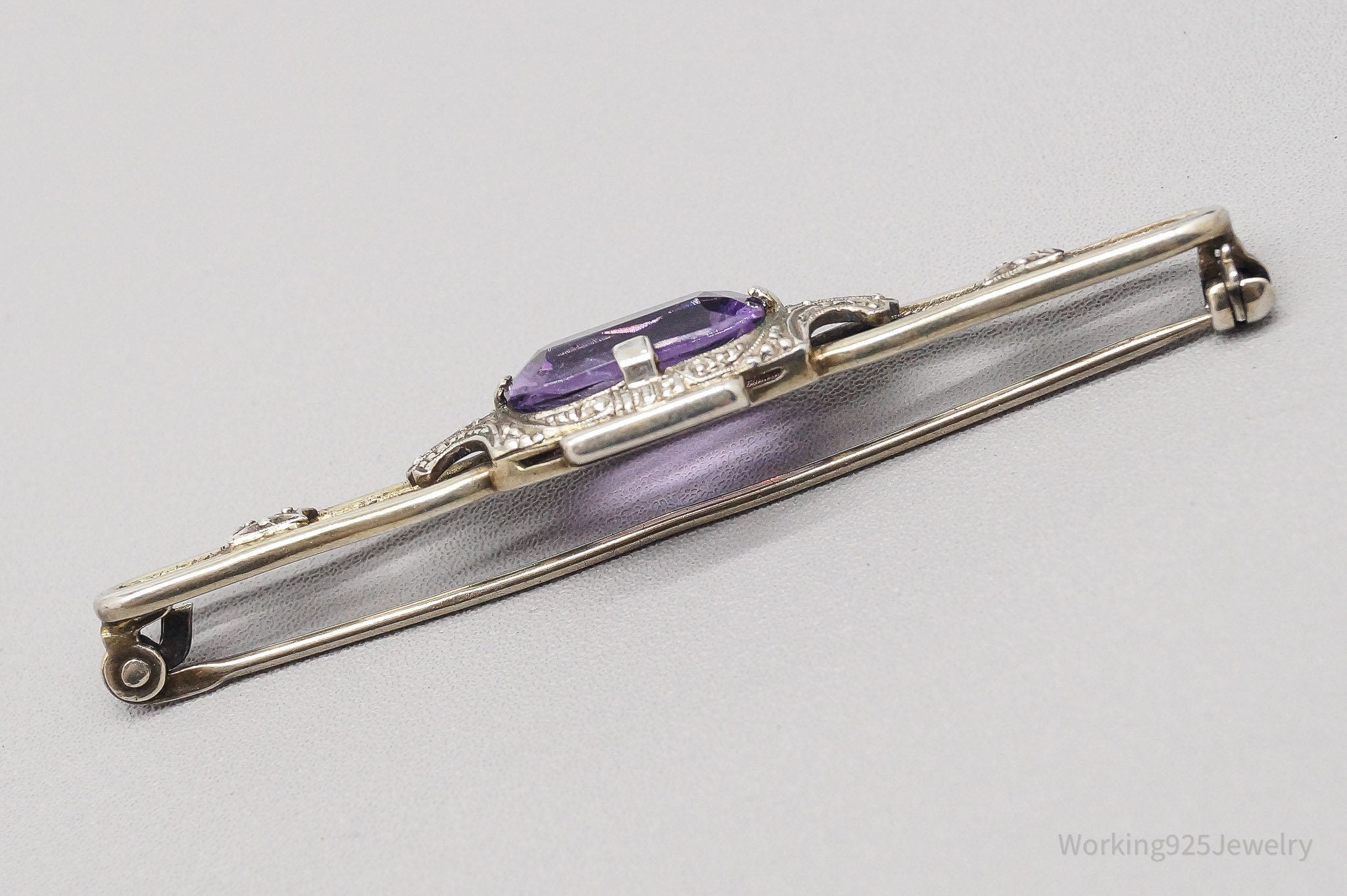 Antique Amethyst 835 Silver Pin Brooch | Jewelry > Brooches, Pins & Clips | Wiccan Center