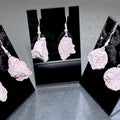Lilac Lepidolite Raw Crystal Earrings Pair (Stainless Steel Silver Hooks) Rough Gemstone Jewelry | Jewelry > Earrings > Dangle & Drop Earrings | Wiccan Center