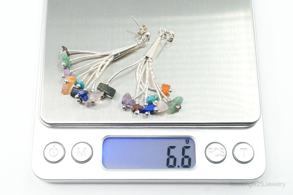 Vintage Designer CJC Multi Gem Sterling Silver Earrings | Jewelry > Earrings | Wiccan Center
