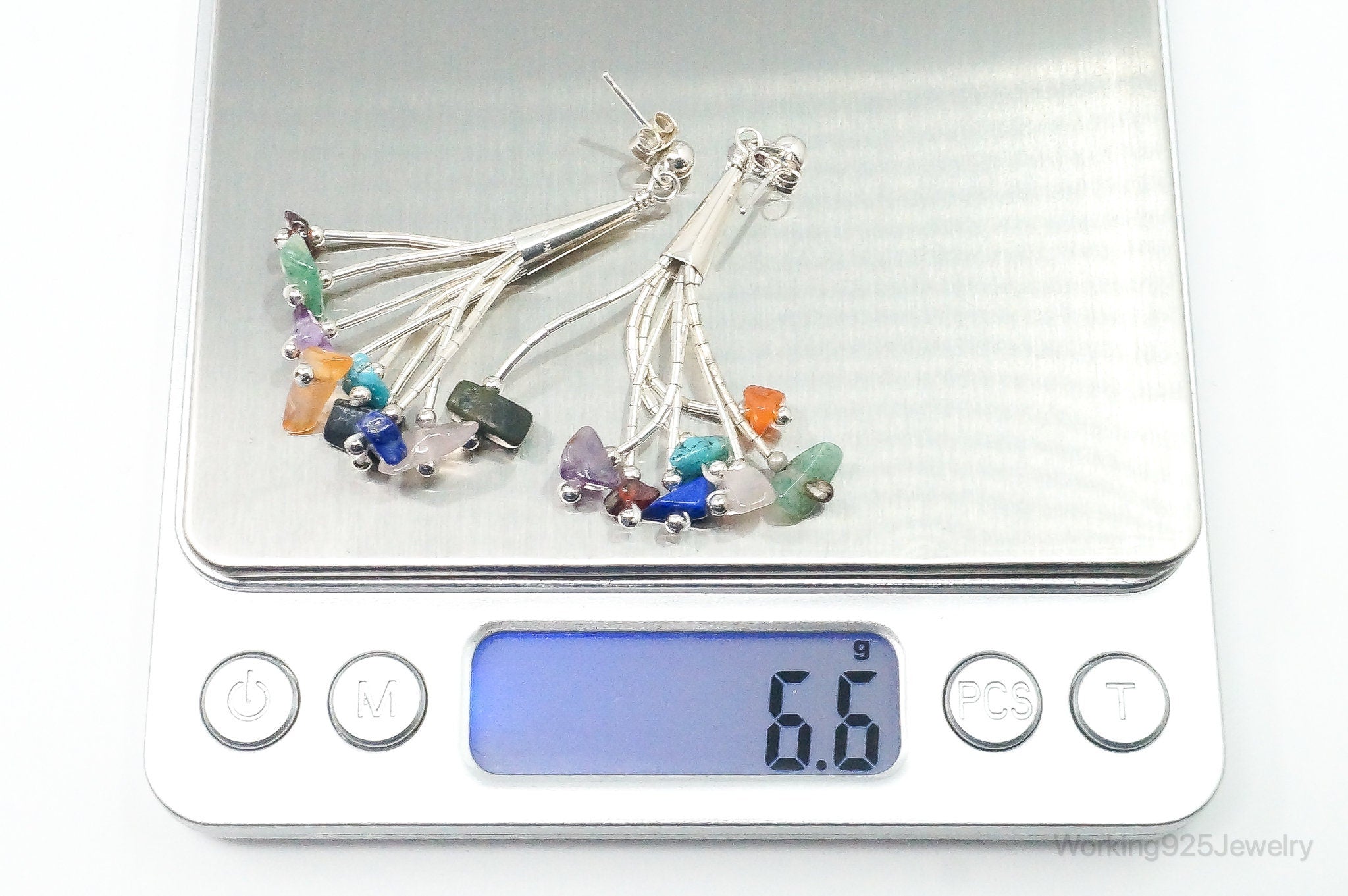 Vintage Designer CJC Multi Gem Sterling Silver Earrings | Jewelry > Earrings | Wiccan Center
