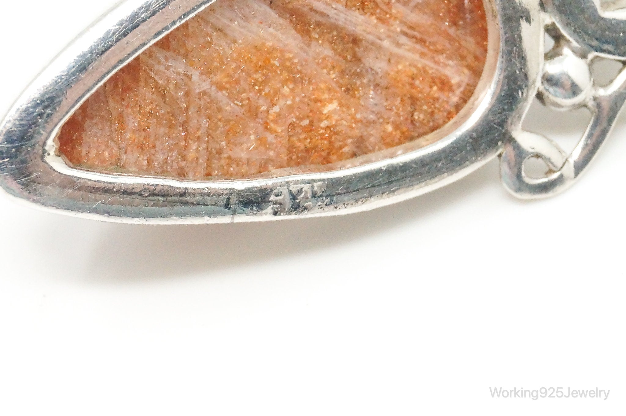 Large Vintage Sunstone Pearl Sterling Silver Pendant | Jewelry > Necklaces > Pendants | Wiccan Center