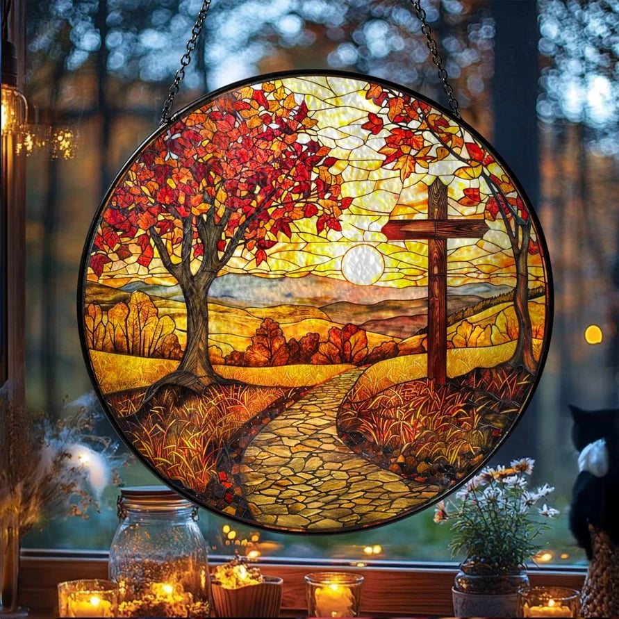 Autumn Cross Suncatcher | Gifts | Wiccan Center