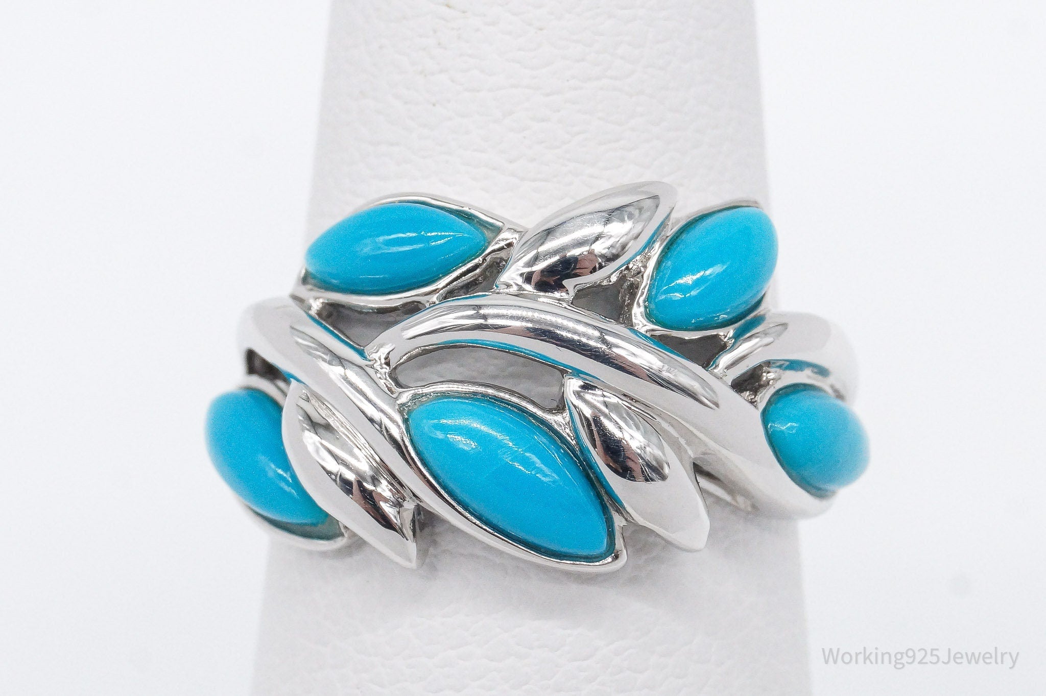 Vintage Designer EA Turquoise Sterling Silver Ring - Size 5 | Jewelry > Rings | Wiccan Center