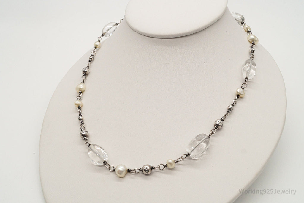 Vintage Retired Silpada Pearl Crystal Quartz Sterling Silver Necklace | Jewelry > Necklaces > Pendants | Wiccan Center