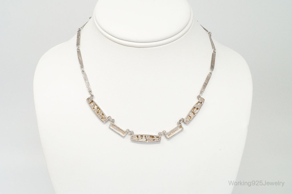 Vintage Southwestern Style Village Scene Sterling Silver Bib Necklace | Jewelry > Necklaces > Pendants | Wiccan Center