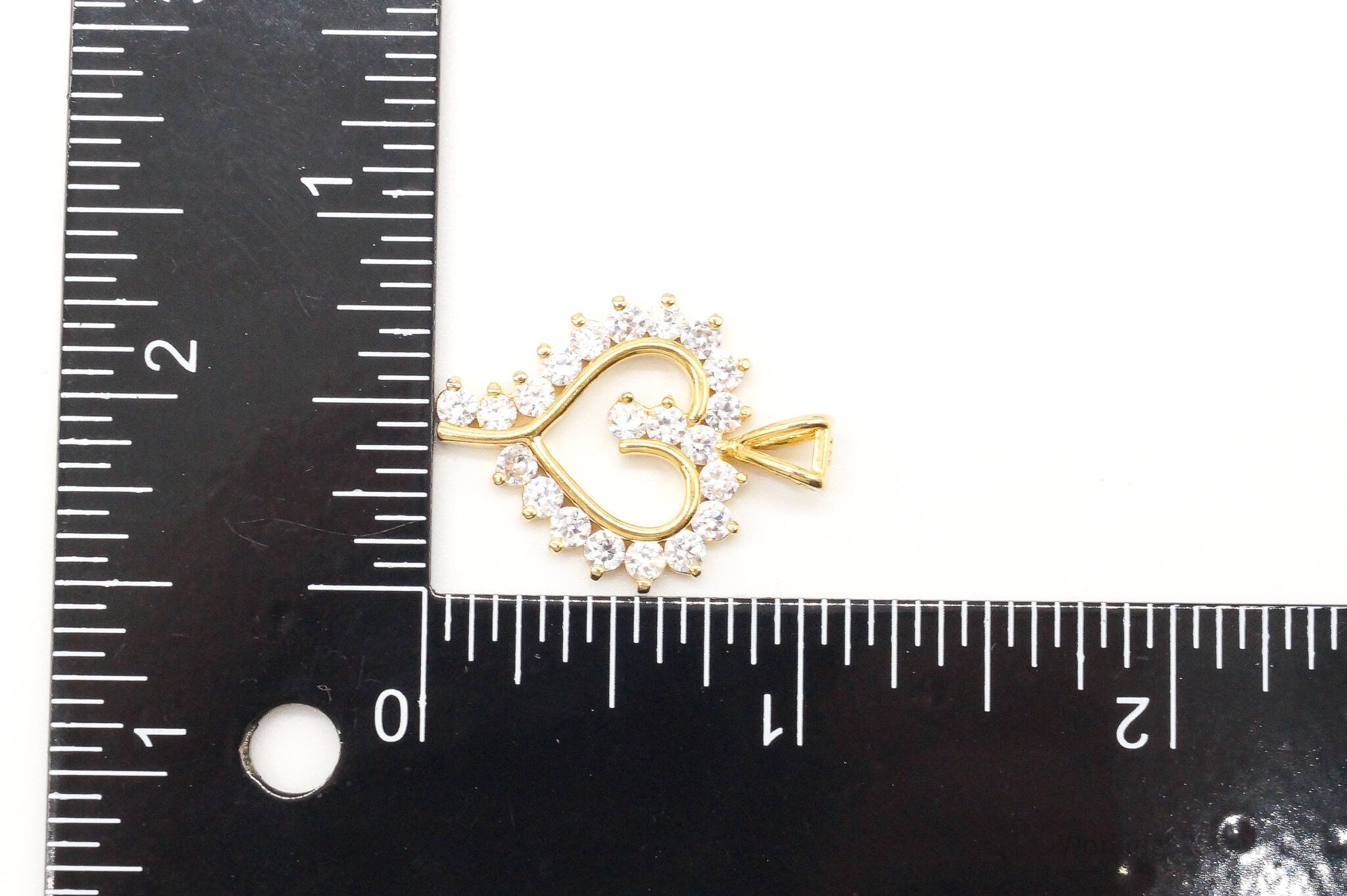 Vintage Cubic Zirconia Gold Vermeil Sterling Silver Heart Pendant | Jewelry > Necklaces > Pendants | Wiccan Center