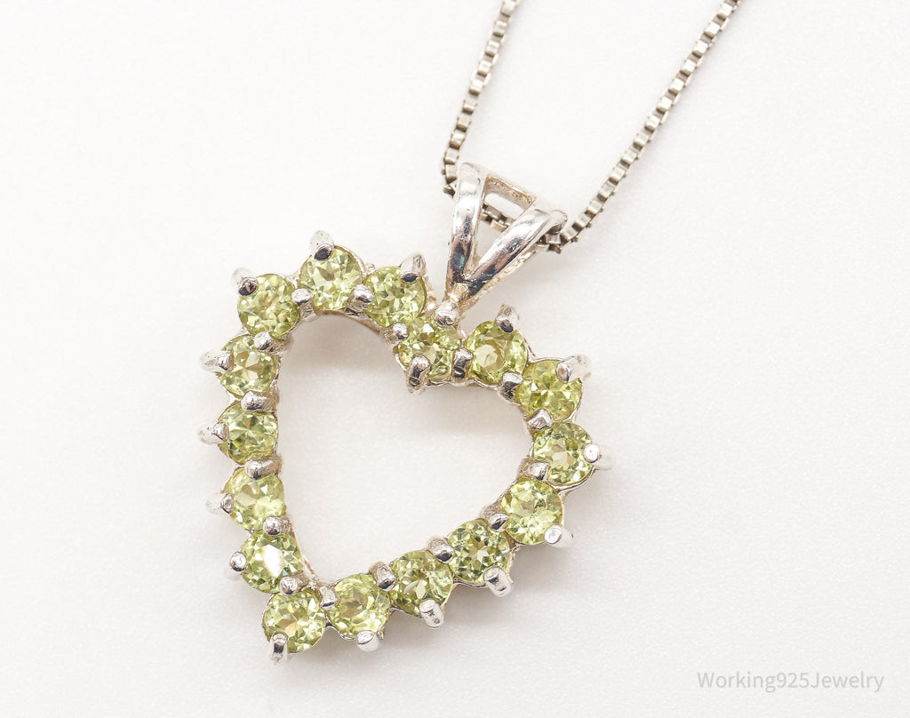 Vintage Designer DBJ Heart Peridot Sterling Silver Necklace | Jewelry > Necklaces > Pendants | Wiccan Center