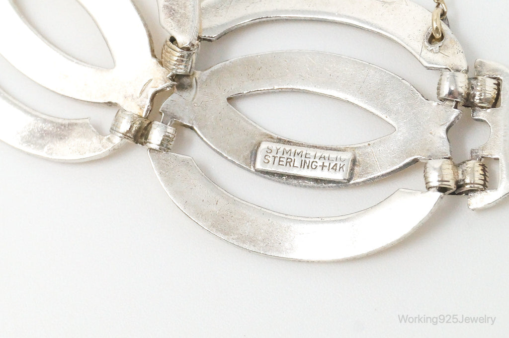 Vintage Designer Symmetalic 14K Gold Art Deco Sterling Silver Bracelet | Jewelry > Bracelets | Wiccan Center