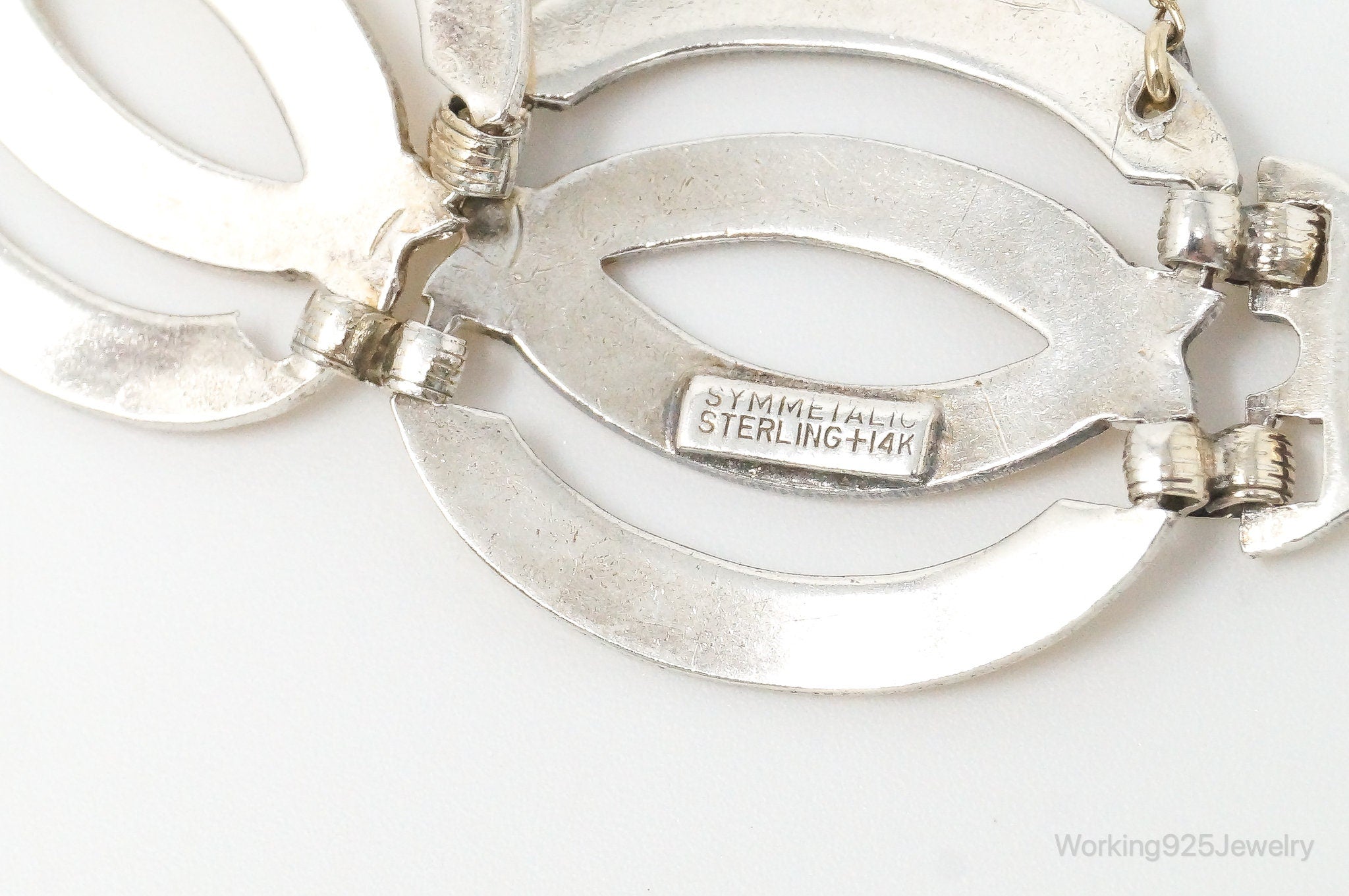 Vintage Designer Symmetalic 14K Gold Art Deco Sterling Silver Bracelet | Jewelry > Bracelets | Wiccan Center