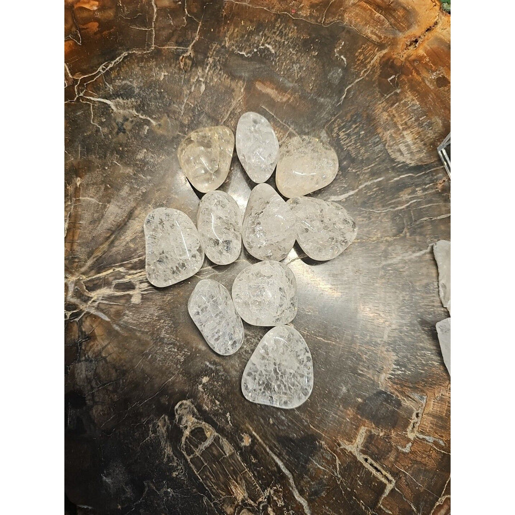 Crackle Quartz Tumbled Stones — 5-Piece Set for Clarity & Positive Energy | CrystalCloud Company