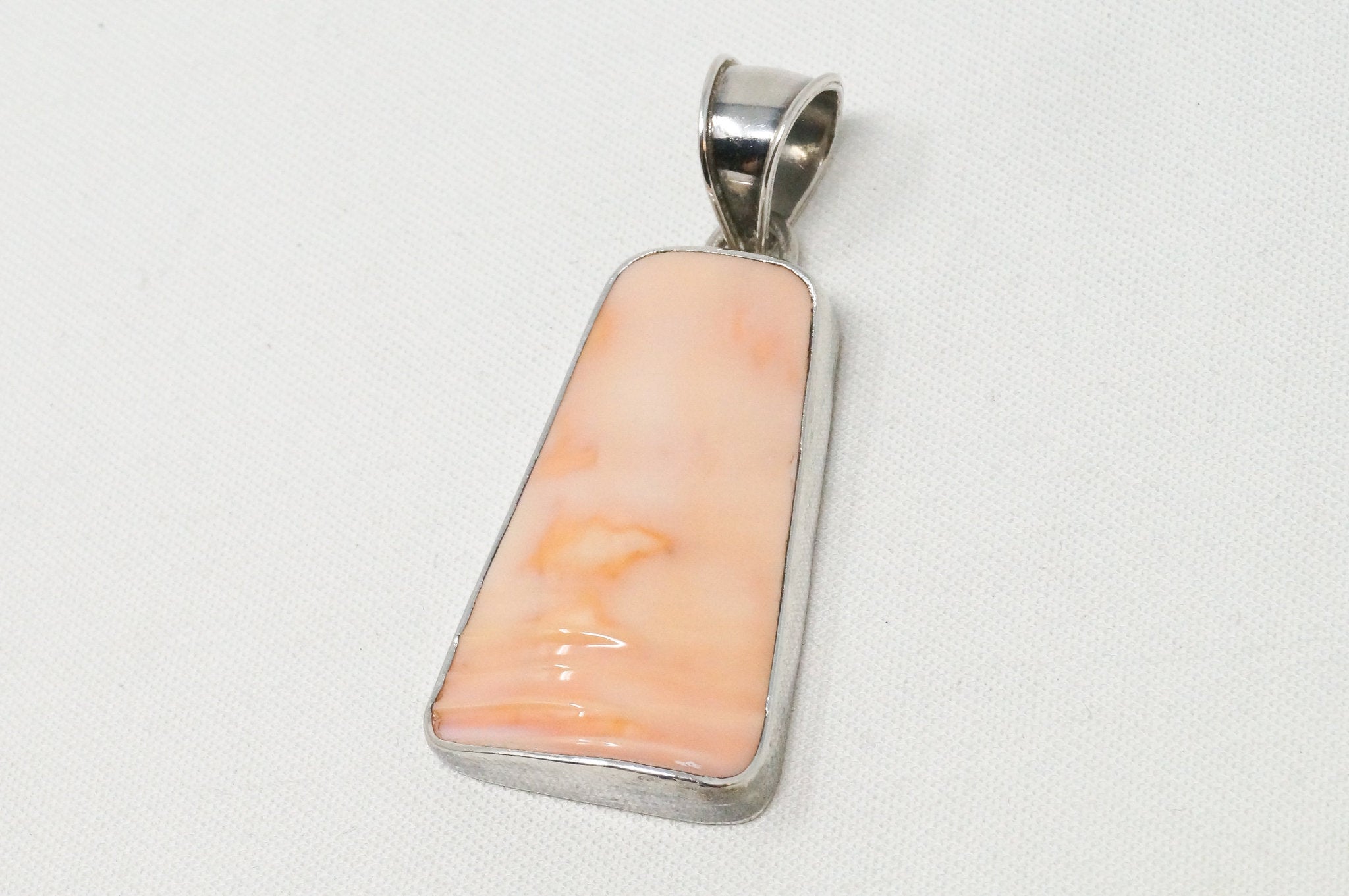 Vintage Peach Gemstone Sterling Silver Necklace Pendant | Jewelry > Necklaces > Pendants | Wiccan Center