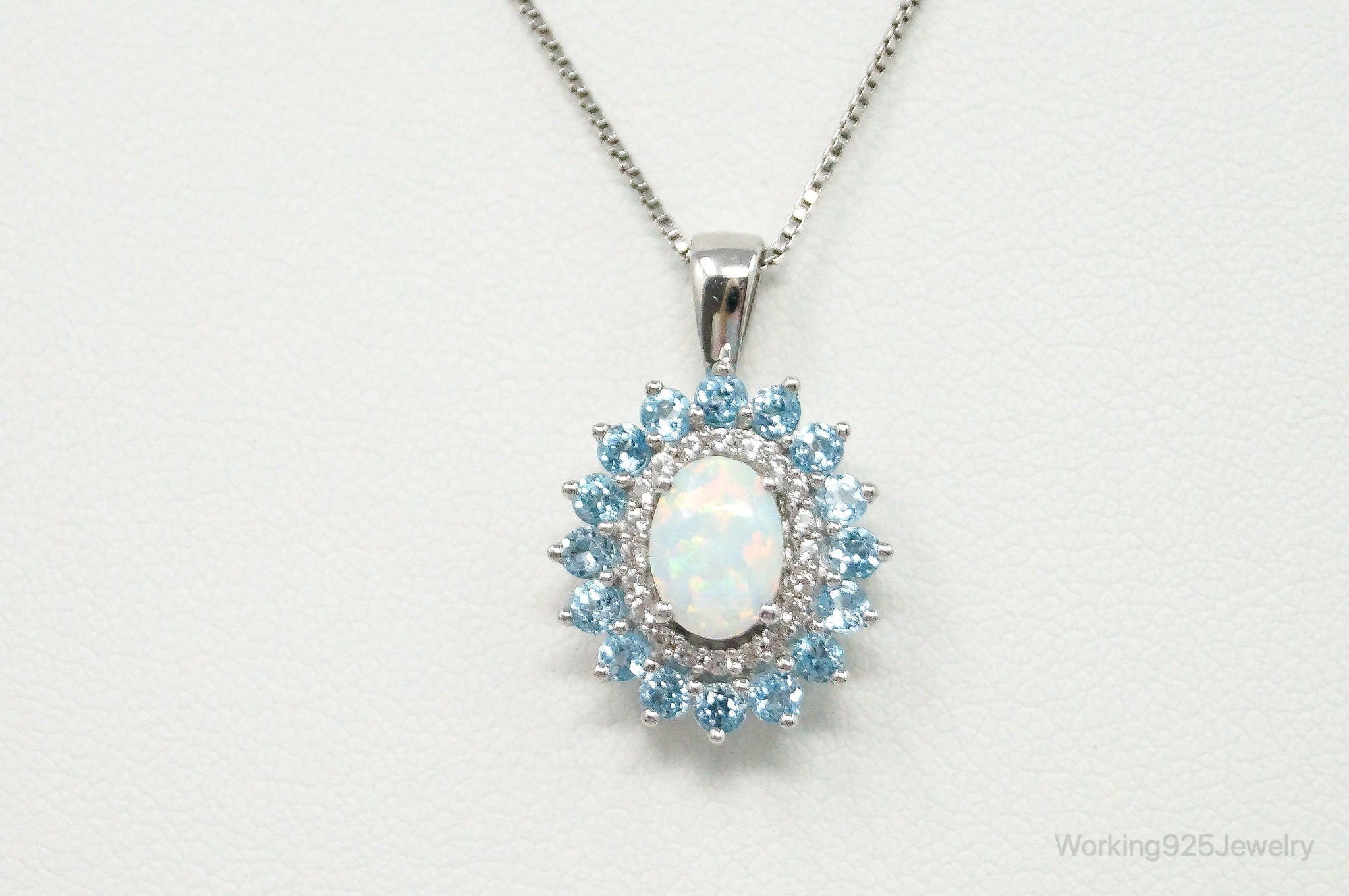 Designer Jane Seymour Blue Topaz Cubic Zirconia Sterling Silver Necklace | Jewelry > Necklaces > Pendants | Wiccan Center