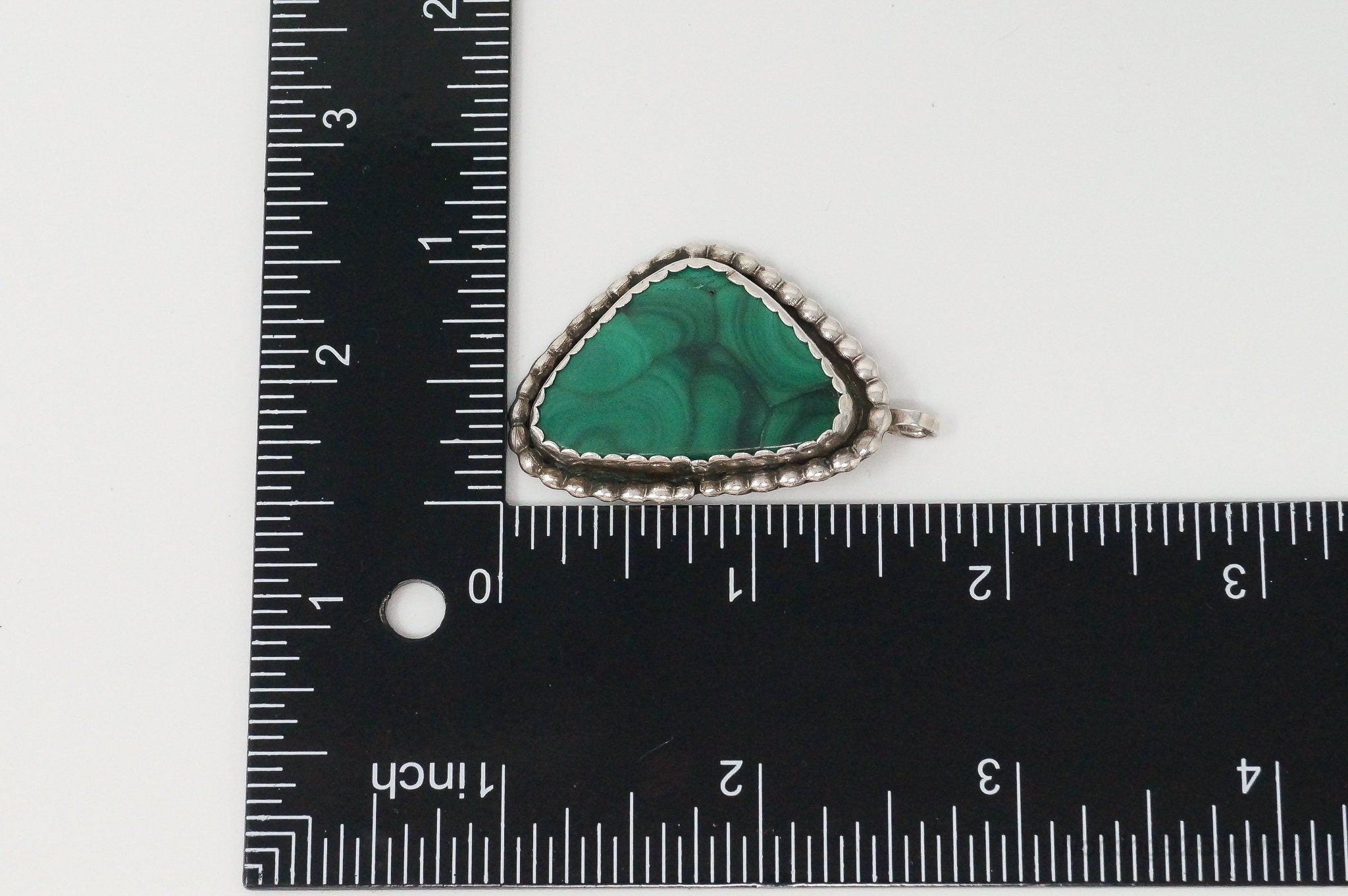 Large Vintage Native American Unsigned Malachite Sterling Silver Pendant | Jewelry > Necklaces > Pendants | Wiccan Center