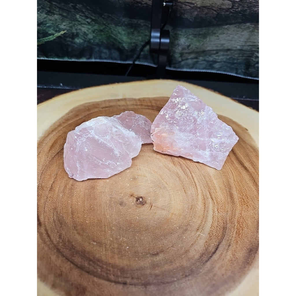 1 Pair Rose Wuartz Raw Chunk 1lb | Mineral Specimens | Wiccan Center