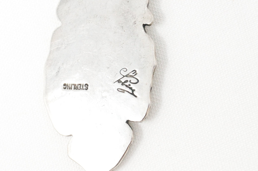Native American Tobias Brass Feather Handmade Sterling Silver Necklace Pendant | Jewelry > Necklaces > Pendants | Wiccan Center