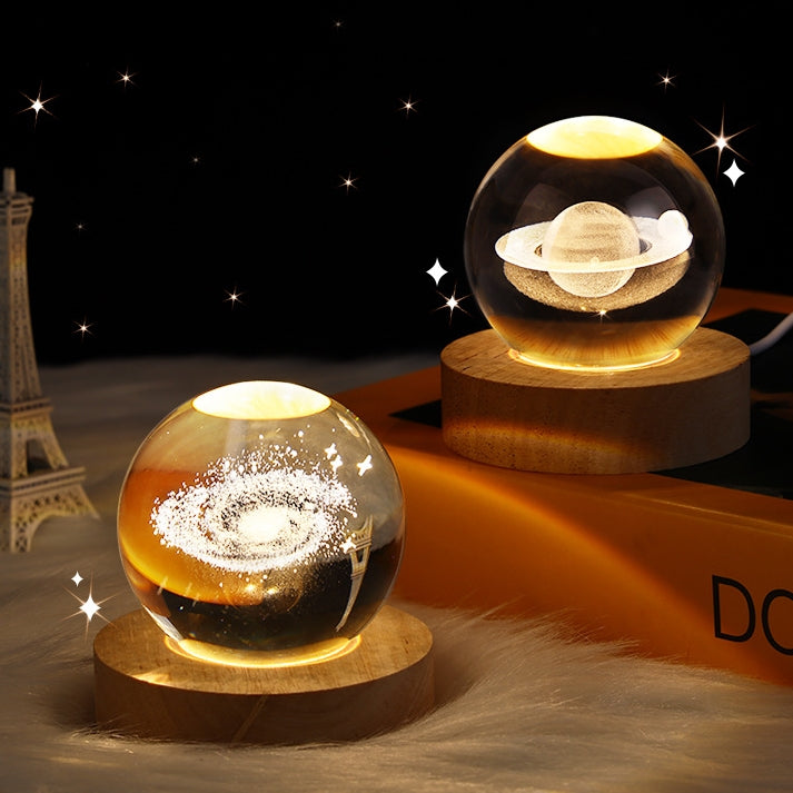 Luminous Starry Sky And Planets Moon Moon Crystal Ball Small Night Lamp Projection Ambience Light Creative Gift New Strange Gift | 0 | Wiccan Center