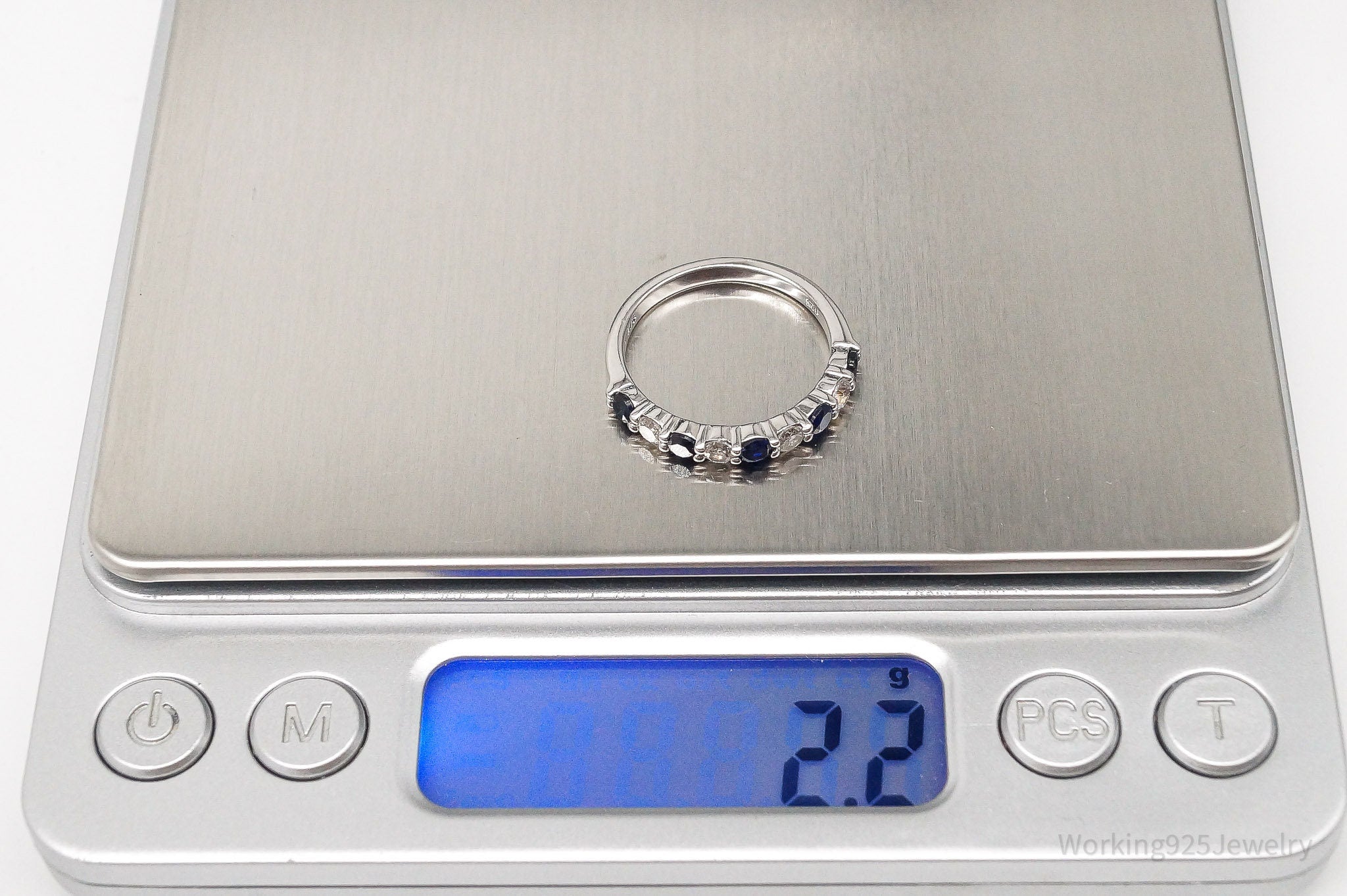 Vintage SAI Lab Sapphire Cubic Zirconia Sterling Silver Ring - Size 6.75 | Jewelry > Rings | Wiccan Center