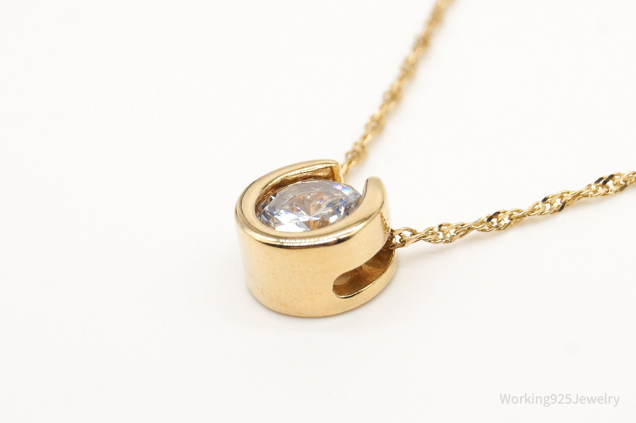 Designer Milor Gold Vermeil Cubic Zirconia Sterling Silver Necklace | Jewelry > Necklaces > Pendants | Wiccan Center