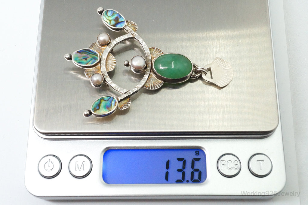 Large Vintage Native American Multi Gem Sterling Silver Pendant | Jewelry > Necklaces > Pendants | Wiccan Center