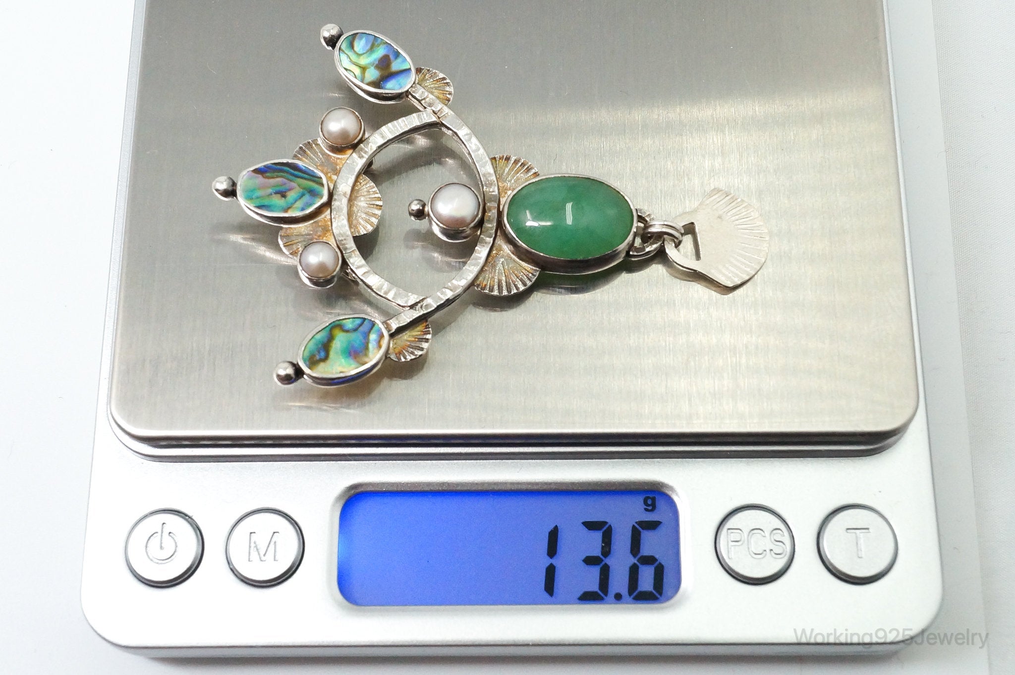 Large Vintage Native American Multi Gem Sterling Silver Pendant | Jewelry > Necklaces > Pendants | Wiccan Center