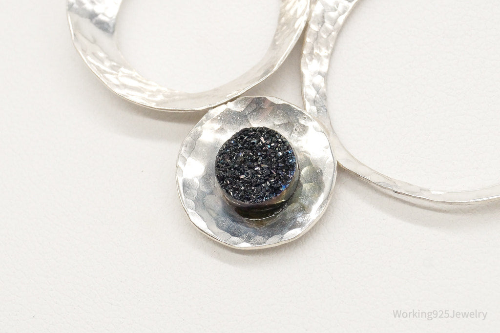 Modernist Druzy Quartz Sterling Silver Necklace | Jewelry > Necklaces > Pendants | Wiccan Center