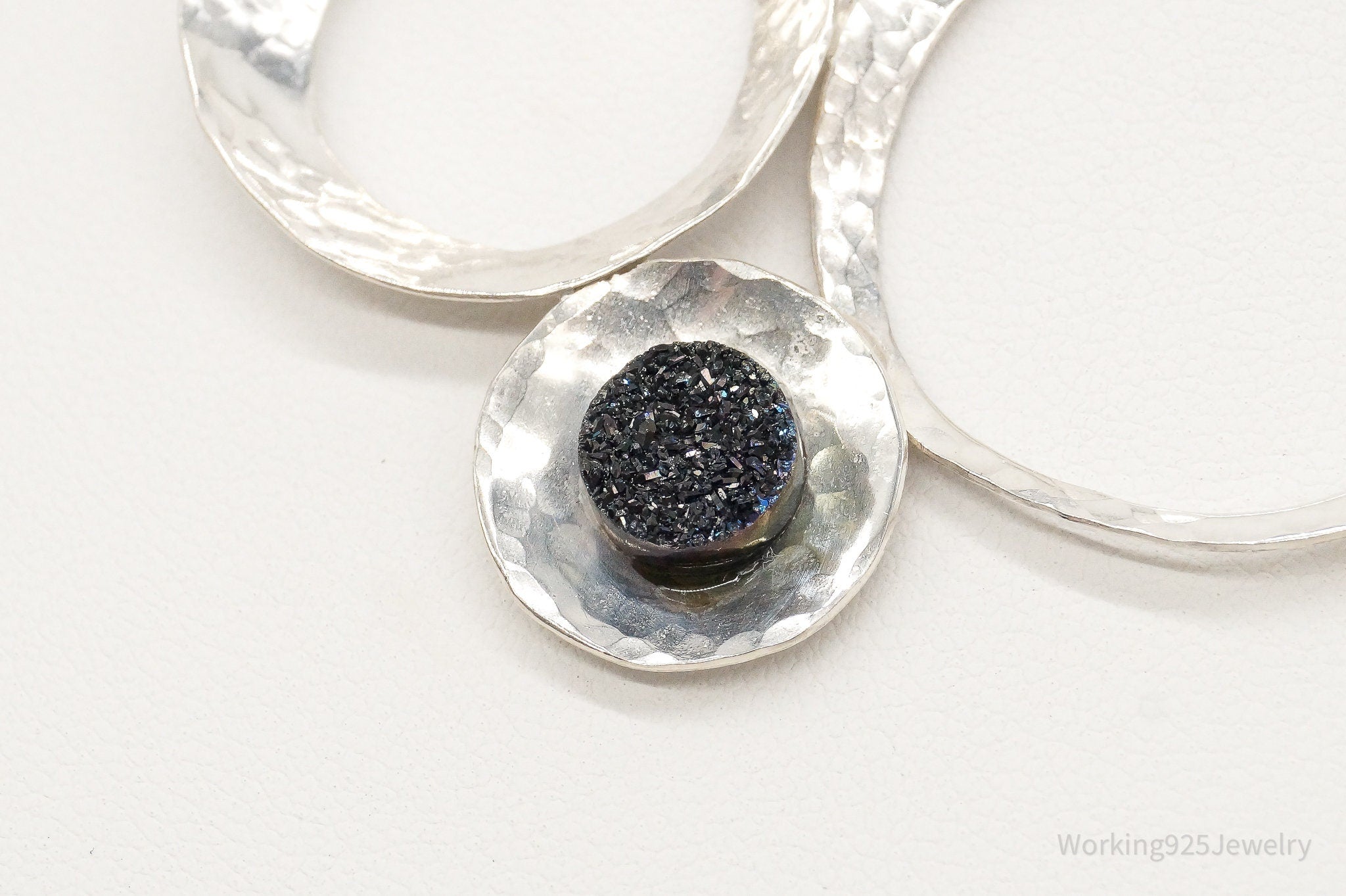 Modernist Druzy Quartz Sterling Silver Necklace | Jewelry > Necklaces > Pendants | Wiccan Center