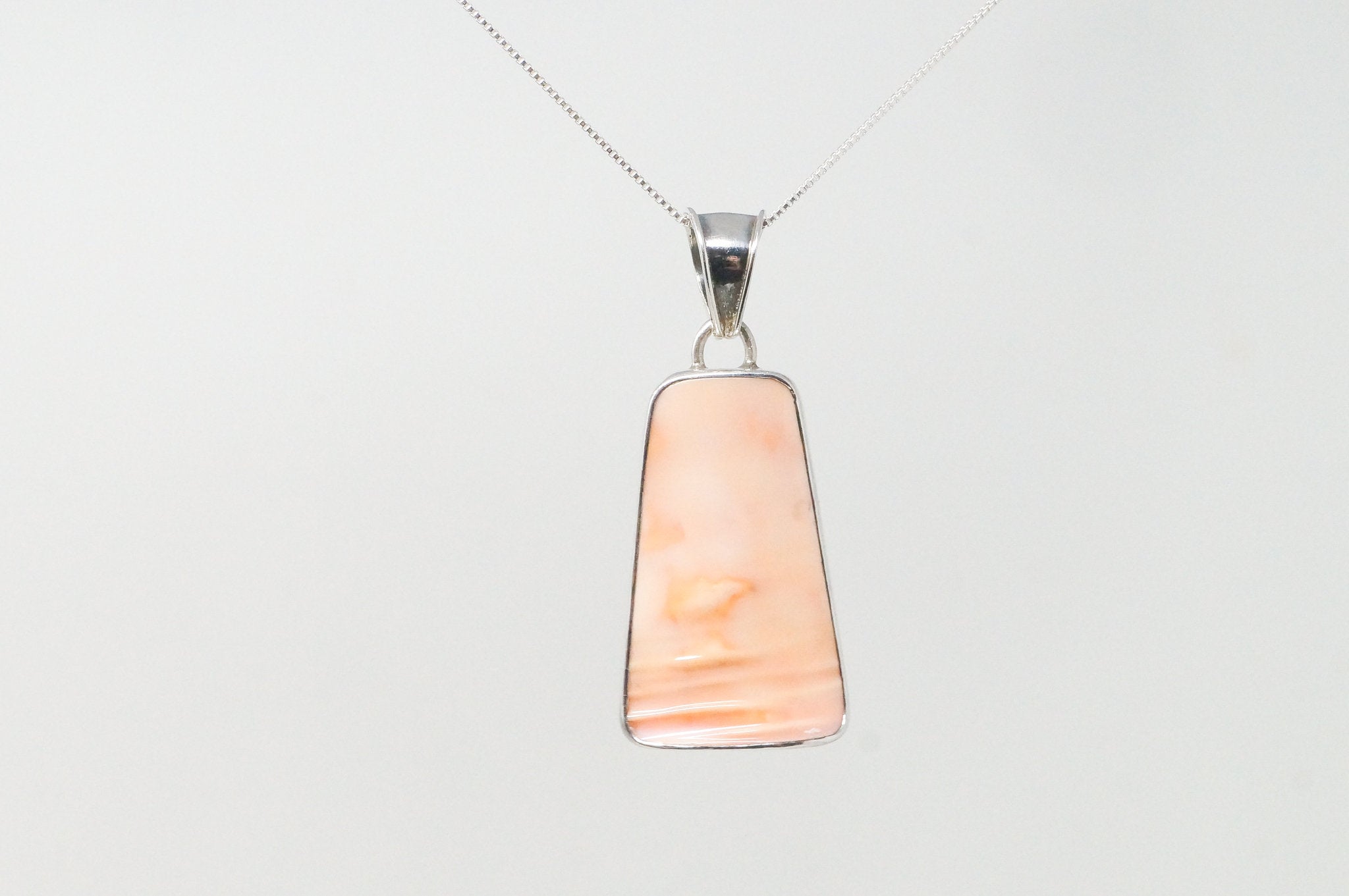 Vintage Peach Gemstone Sterling Silver Necklace Pendant | Jewelry > Necklaces > Pendants | Wiccan Center