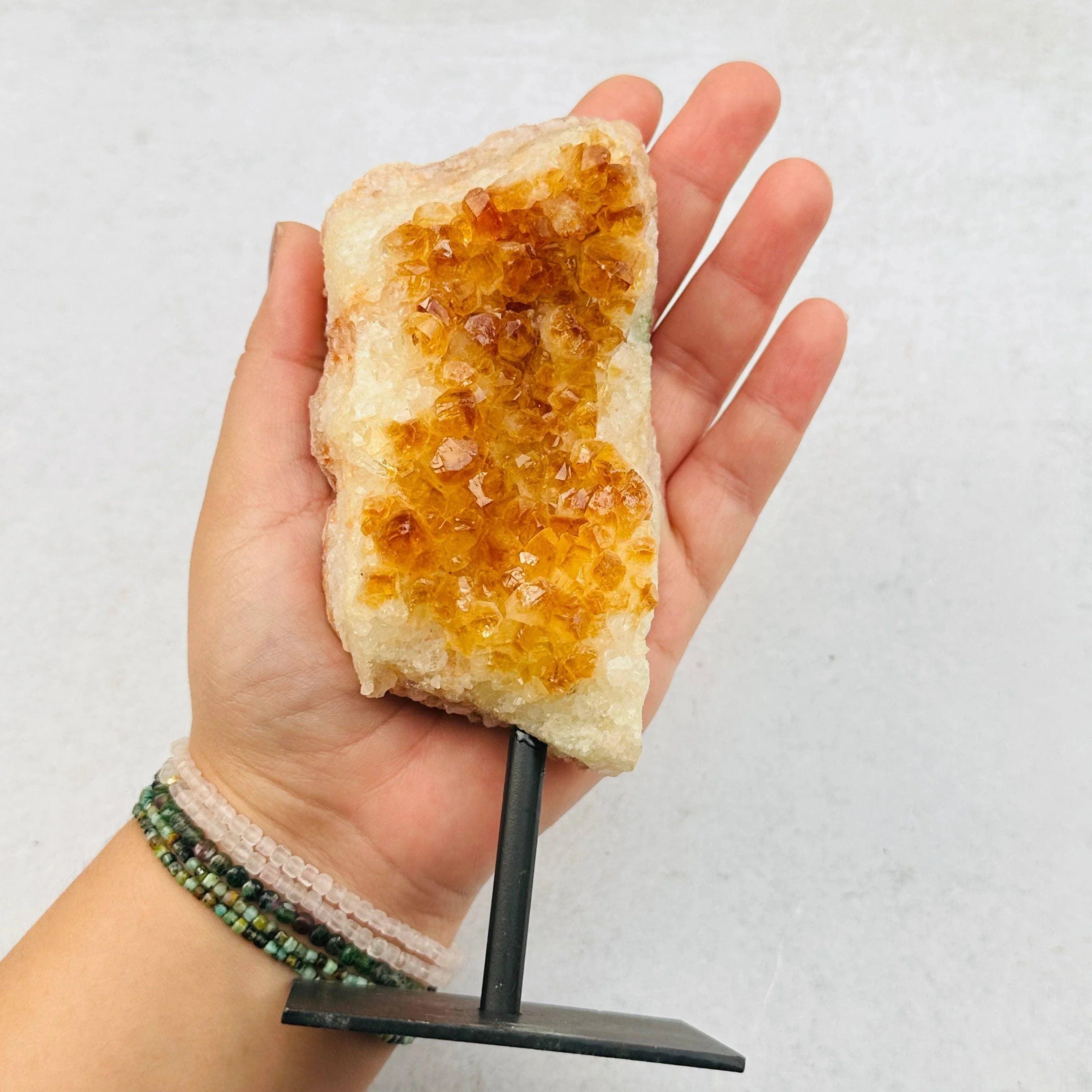 Citrine Cluster on Metal Stand