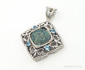 Vintage Druzy Quartz Blue Topaz Sterling Silver Necklace Pendant | Jewelry > Necklaces > Pendants | Wiccan Center