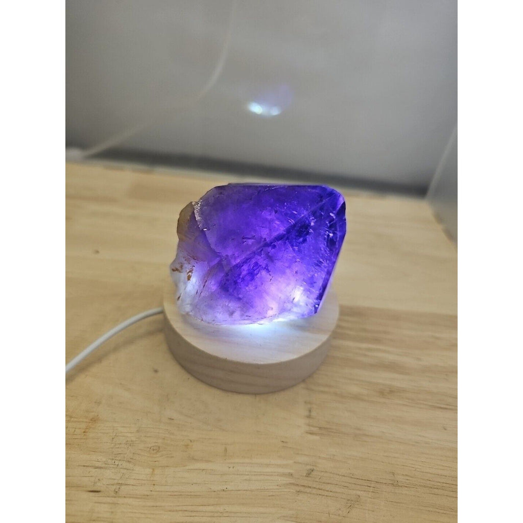 Natural Amethyst Backbone Scepter Crystal with LED — 294g Mineral Specimen | CrystalCloud Company