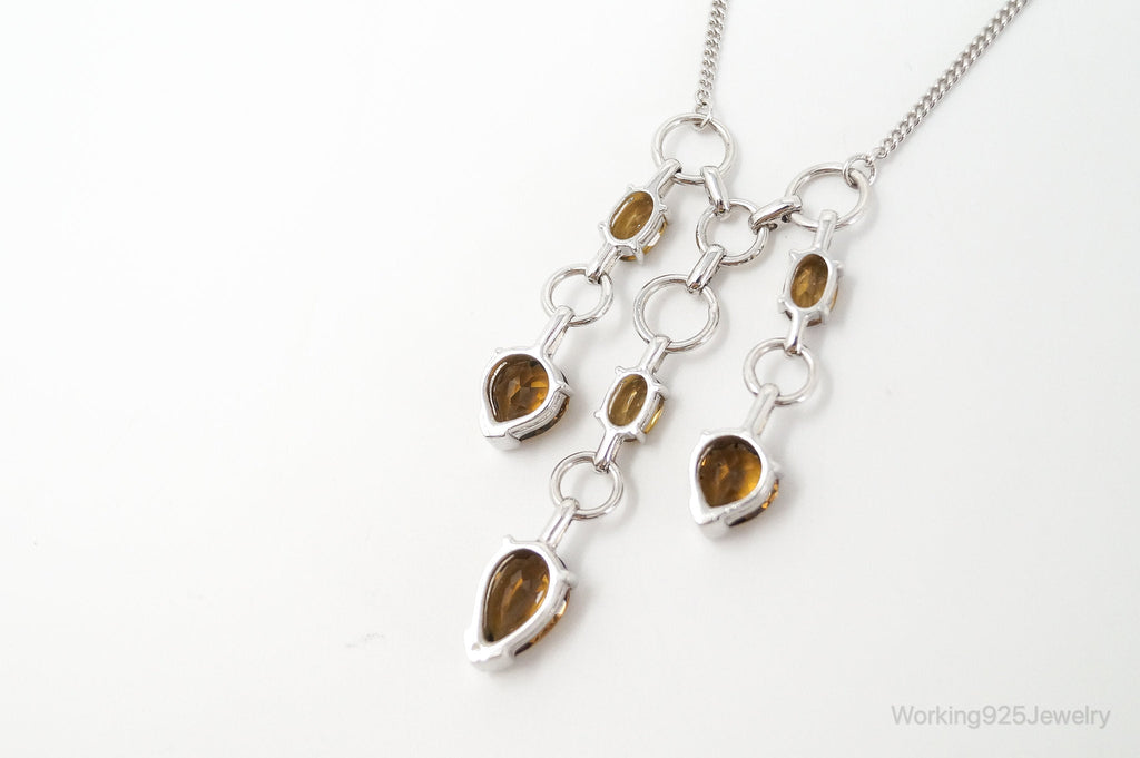 Vintage Smoky Topaz Modernist Sterling Silver Necklace | Jewelry > Necklaces > Pendants | Wiccan Center