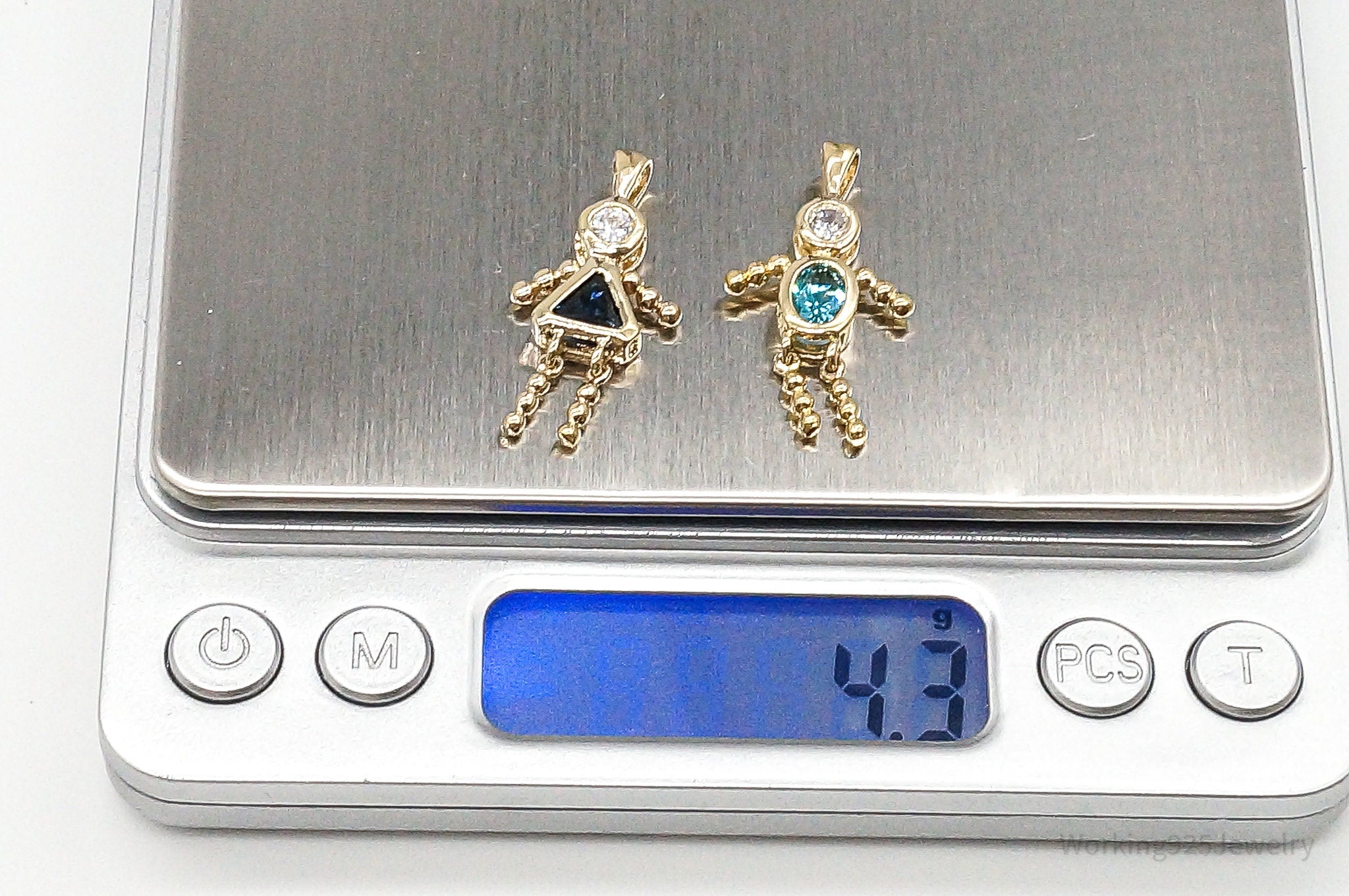 Gold Vermeil Cubic Zirconia Blue Topaz Sapphire Sterling Silver Pendants | Jewelry > Necklaces > Pendants | Wiccan Center