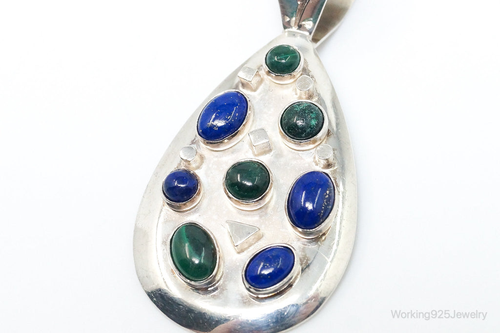 Large Desert Rose Trading Lapis Lazuli Malachite Sterling Silver Pendant | Jewelry > Necklaces > Pendants | Wiccan Center