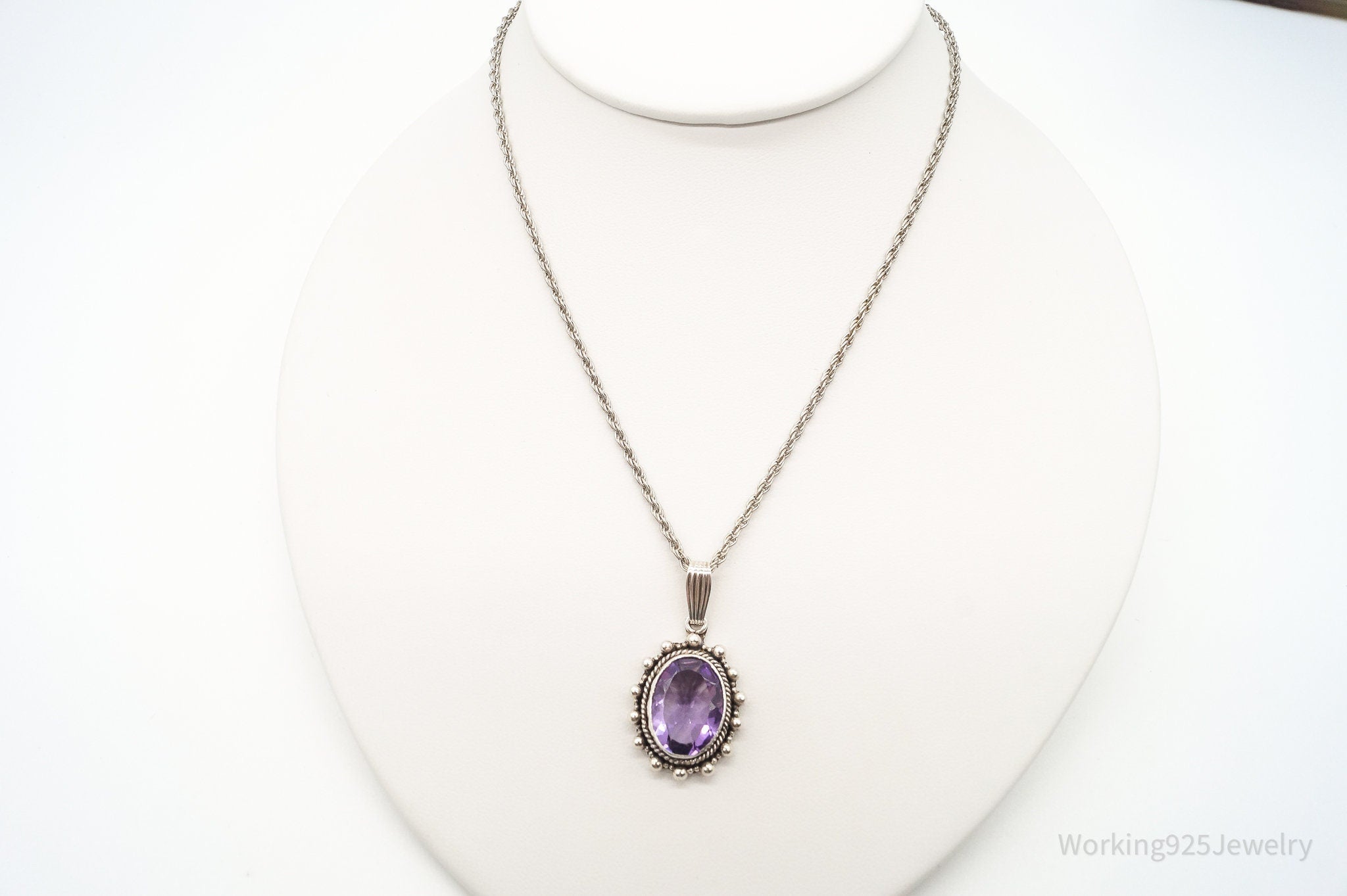 Vintage Amethyst Sterling Silver Chain Necklace | Jewelry > Necklaces > Pendants | Wiccan Center