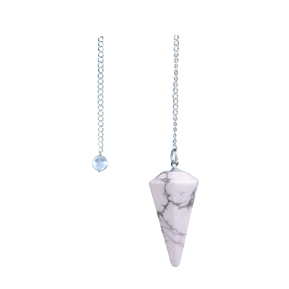 6 sided Pendulum - Howlite | Pendulum | Wiccan Center