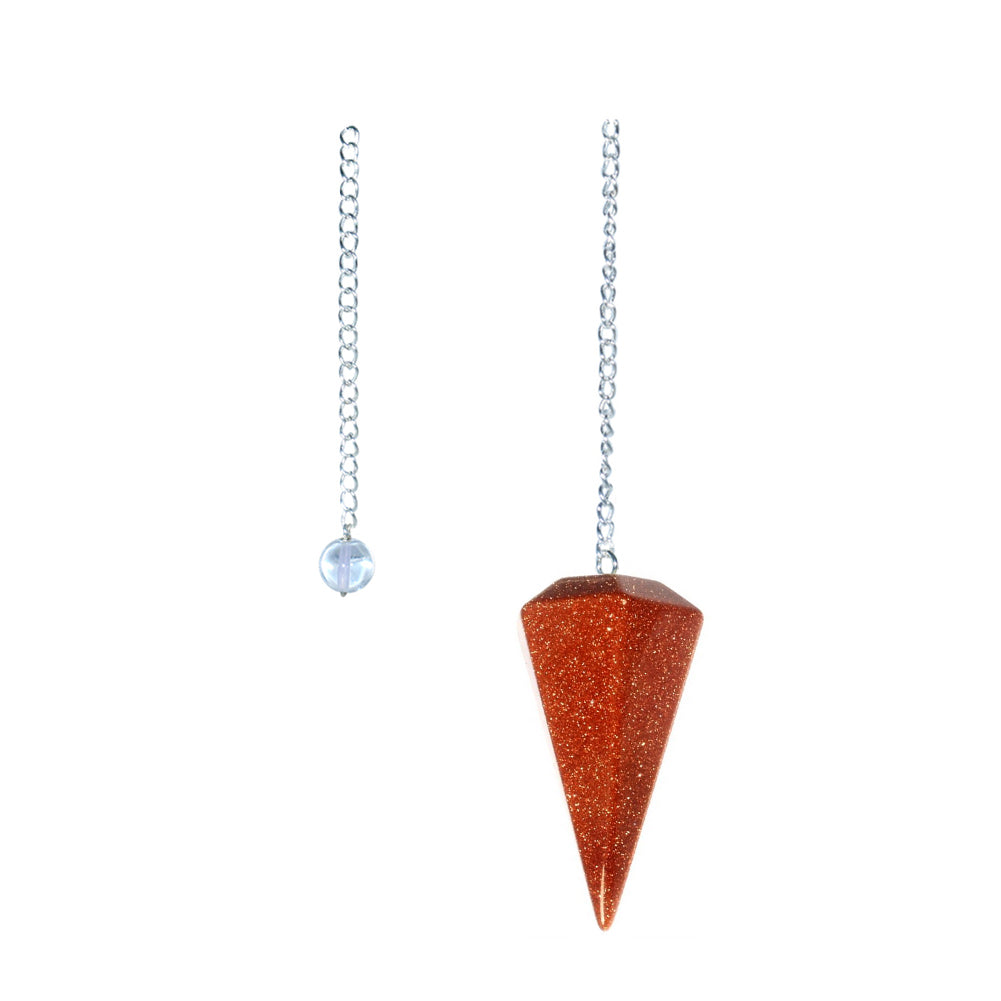 6-sided Pendulum - Red Goldstone (Sun Sitara) | Pendulum | Wiccan Center