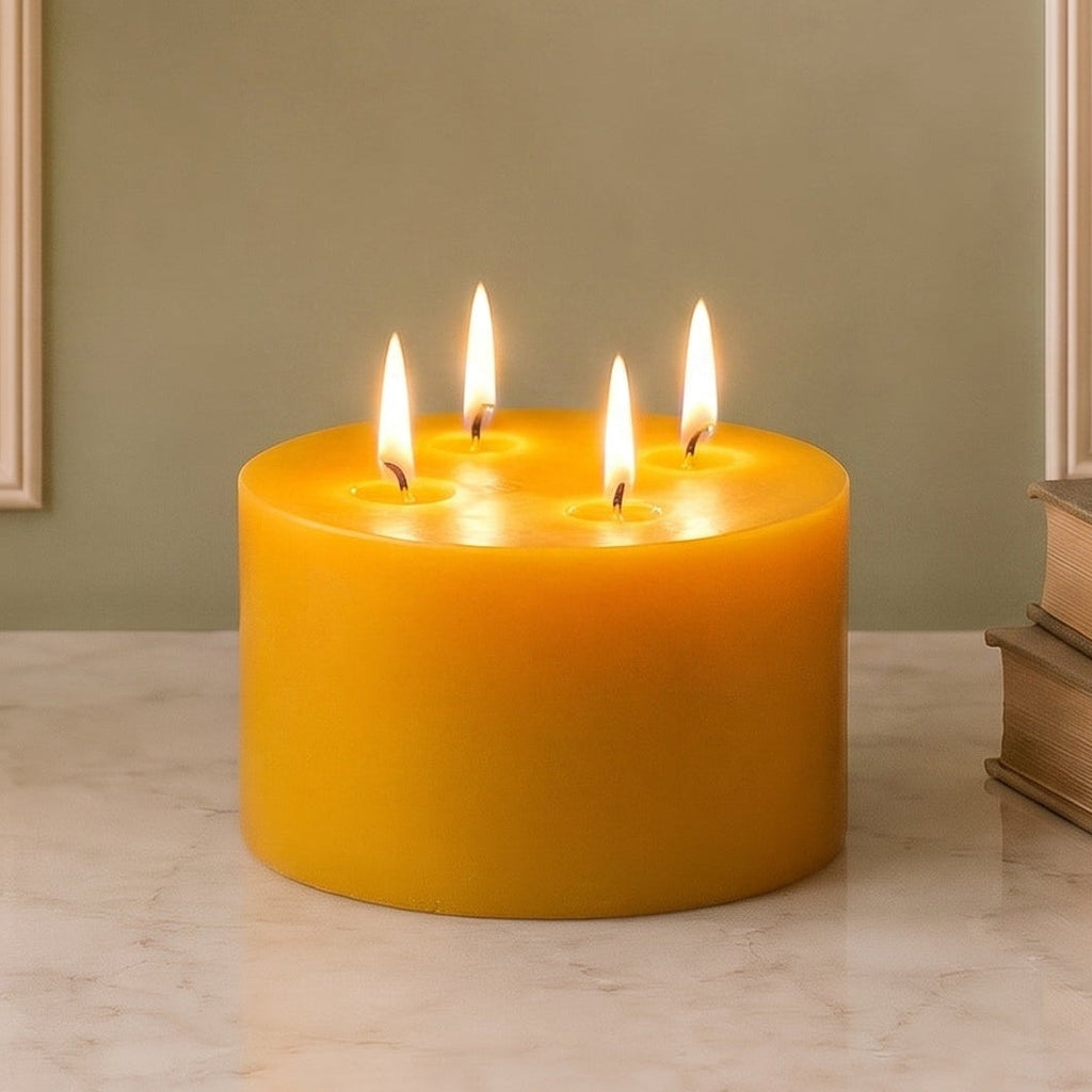 6x3" Yellow Beeswax Pillar Candle | Candles | Wiccan Center