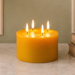 6x3" Yellow Beeswax Pillar Candle | Candles | Wiccan Center